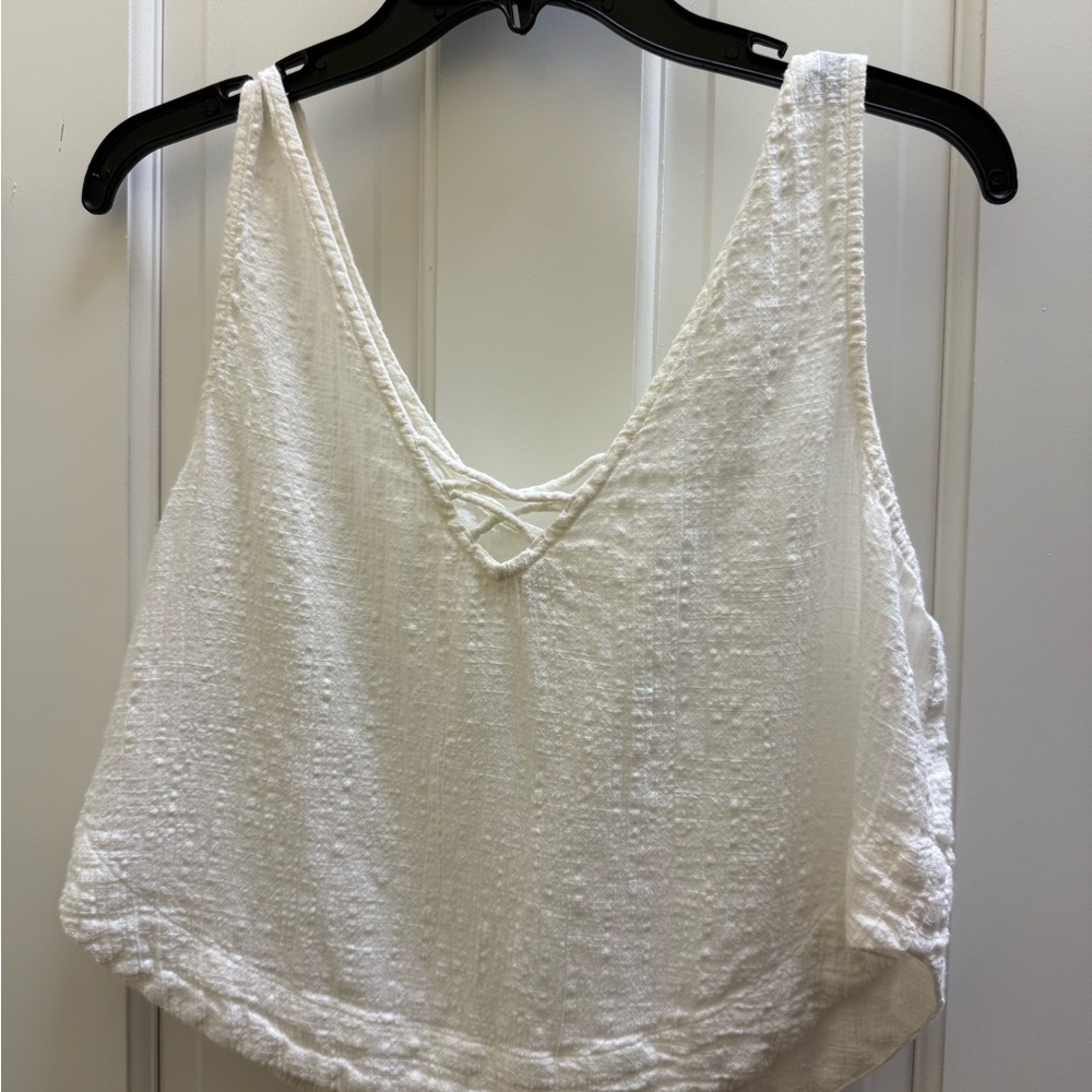 Rip Curl White Textured Crop Top